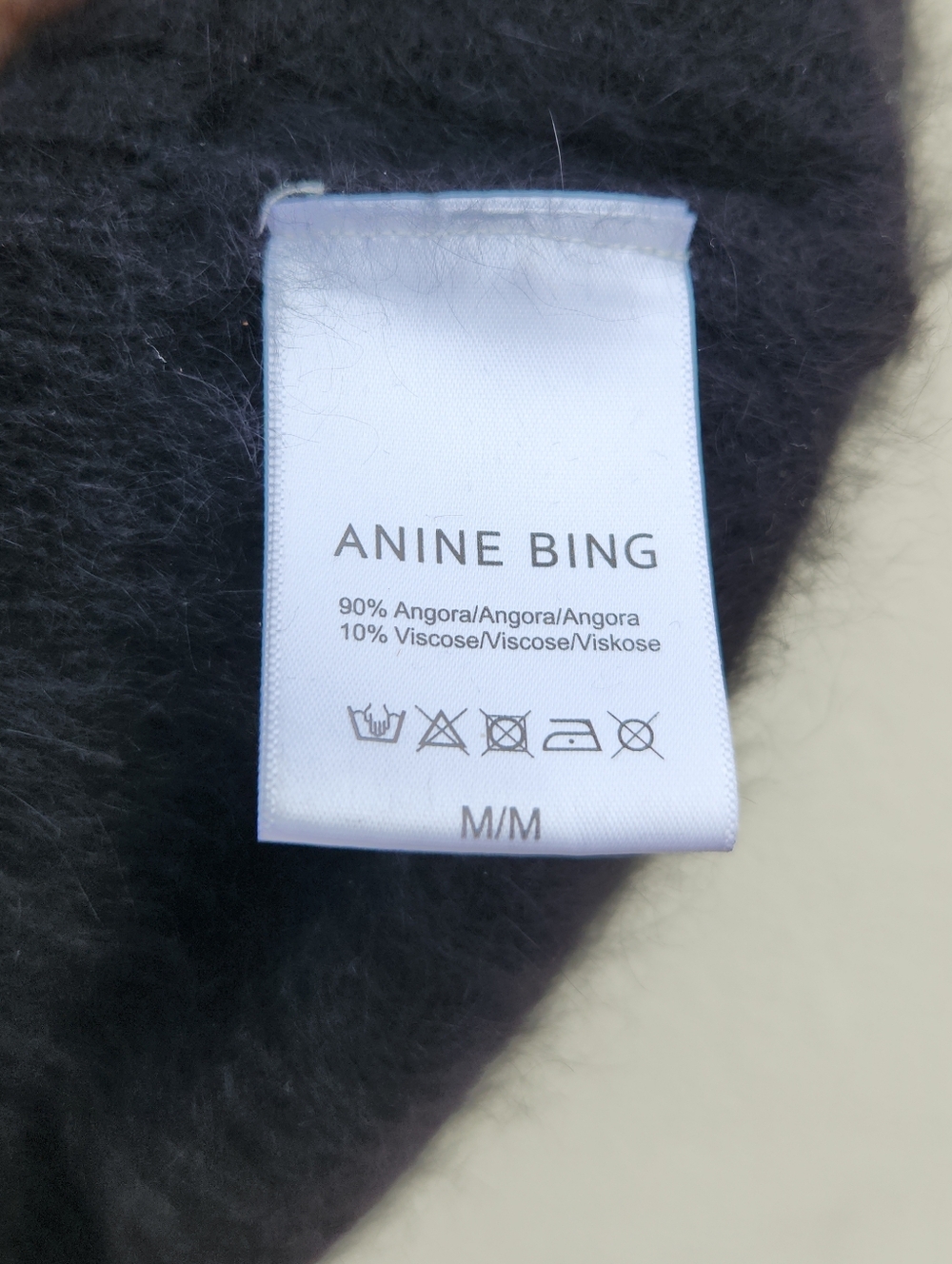 ANINE BING Black Angora Short Sleeve Sweater Medium - Picture 5 of 6